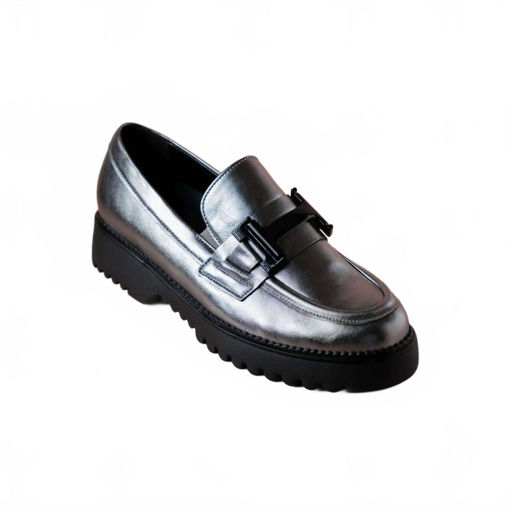 NEW GABOR women's metallic loafer in silver